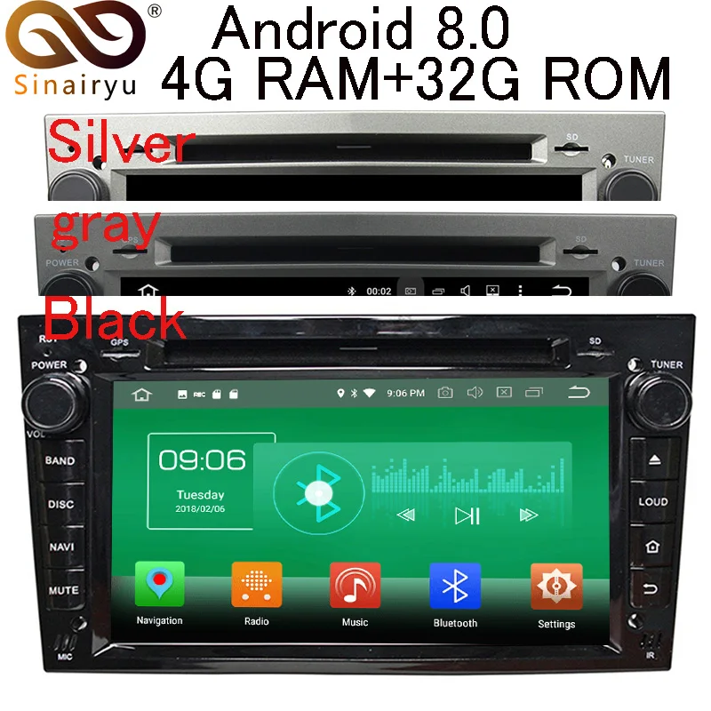 Sinairyu Android 8 0 Core 4 г Оперативная память автомобильный DVD gps для Opel Vectra Antara Zefira Corsa Meriva