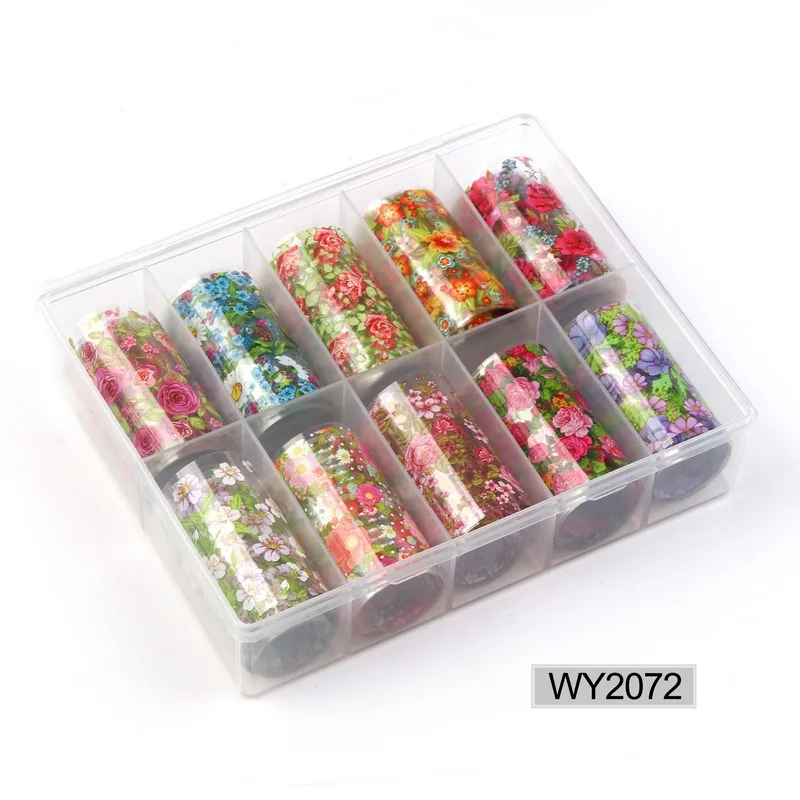 72 4*100cm Nail Art Foil Set Stickers Glue Transfer Gorgeous Starry Sky Sexy Leopard Lace Manicure Nail Art Decorations - Цвет: 72