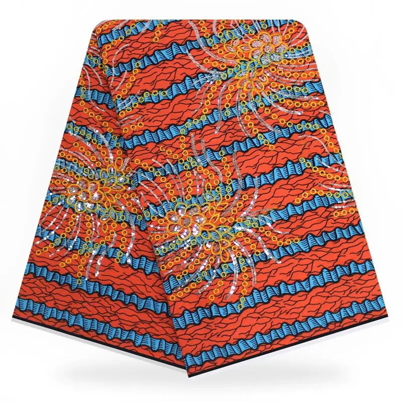 High-end latest style party dress cloth printing African real Ankara wax 3D sequins dubai royal traditional zfqd01 | Дом и сад