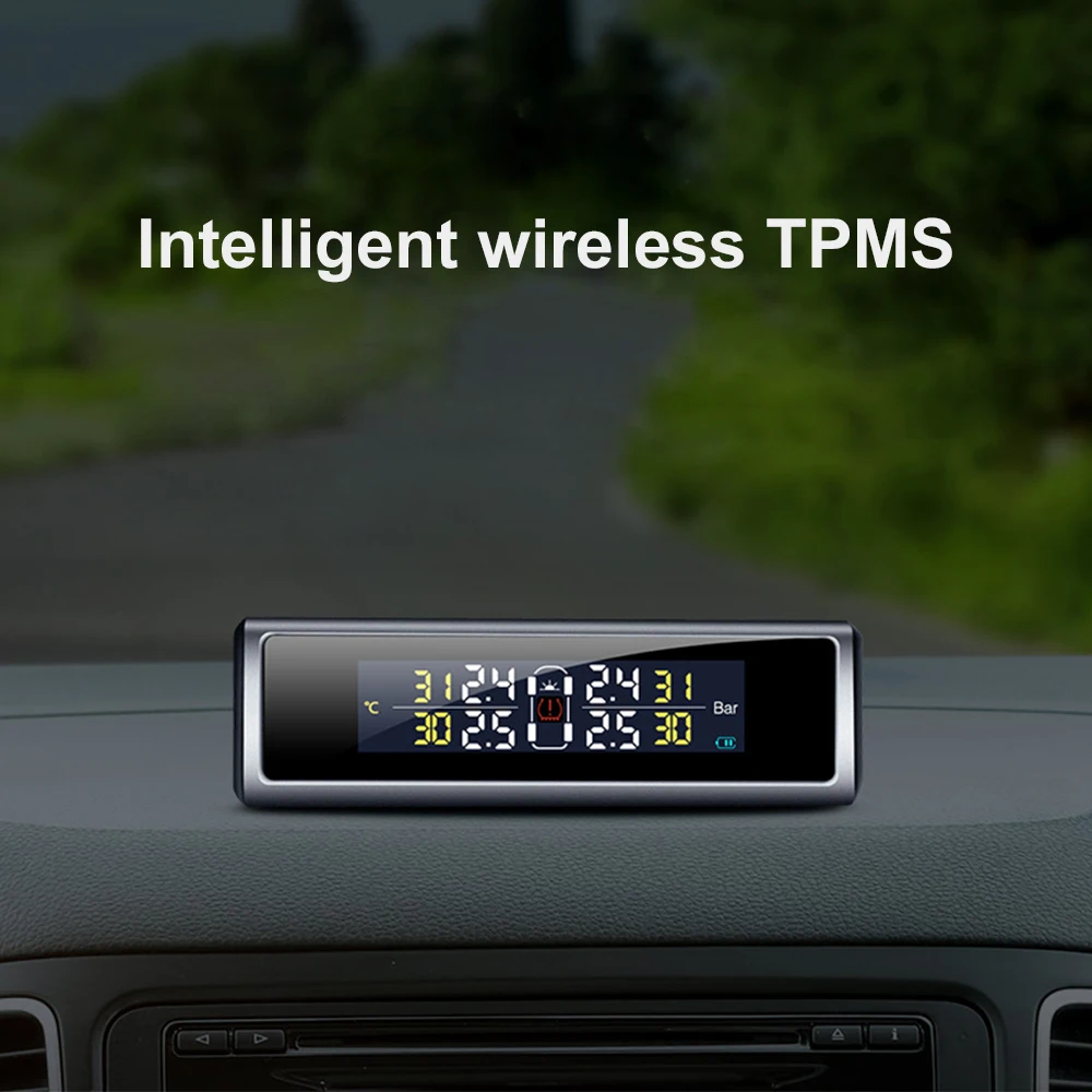 Tuao S7 салона автомобиля TPMS шин Давление мониторинга Системы Солнечный Мощность