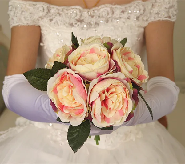 10 шт./Букет невесты с пионами свадебный букет Цветочная ваза мебель для дома
