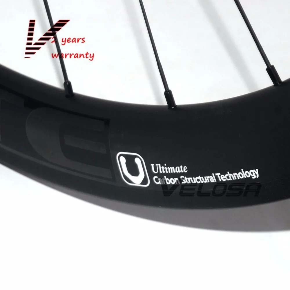 Velosa Ultimate 50 Асимметричный мм полный углеродный велосипедный комплект колес 700C