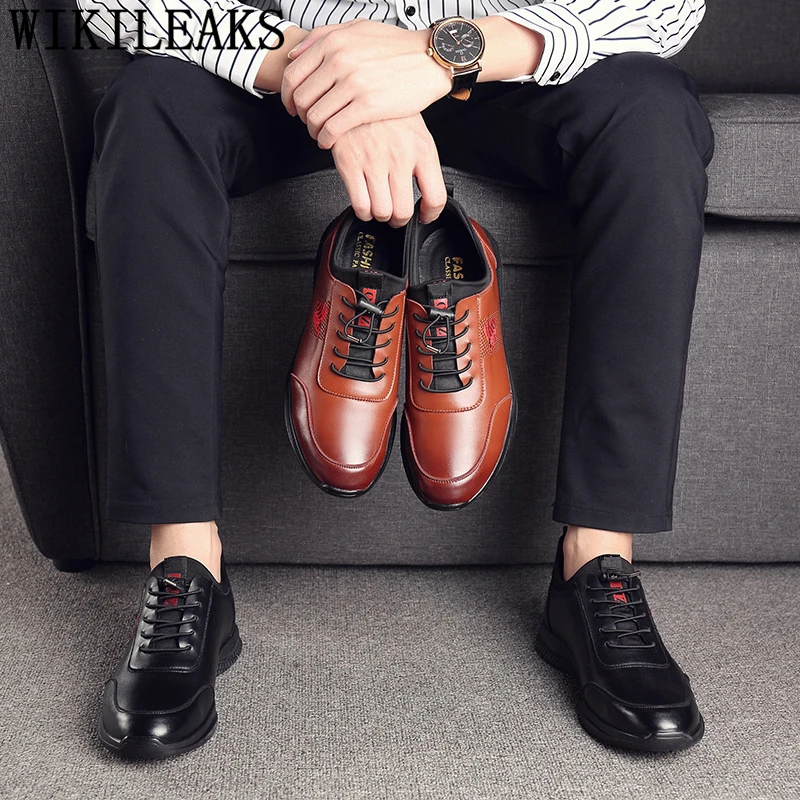 Mens Shoes Genuine Leather Casual Black Sneakers Elevator For Mes Increase Within Chaussure Homme Bona | Обувь