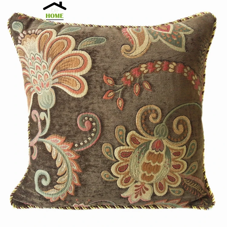 Роскошный коричневый большой цветочный жаккардовый тканый домашний диван