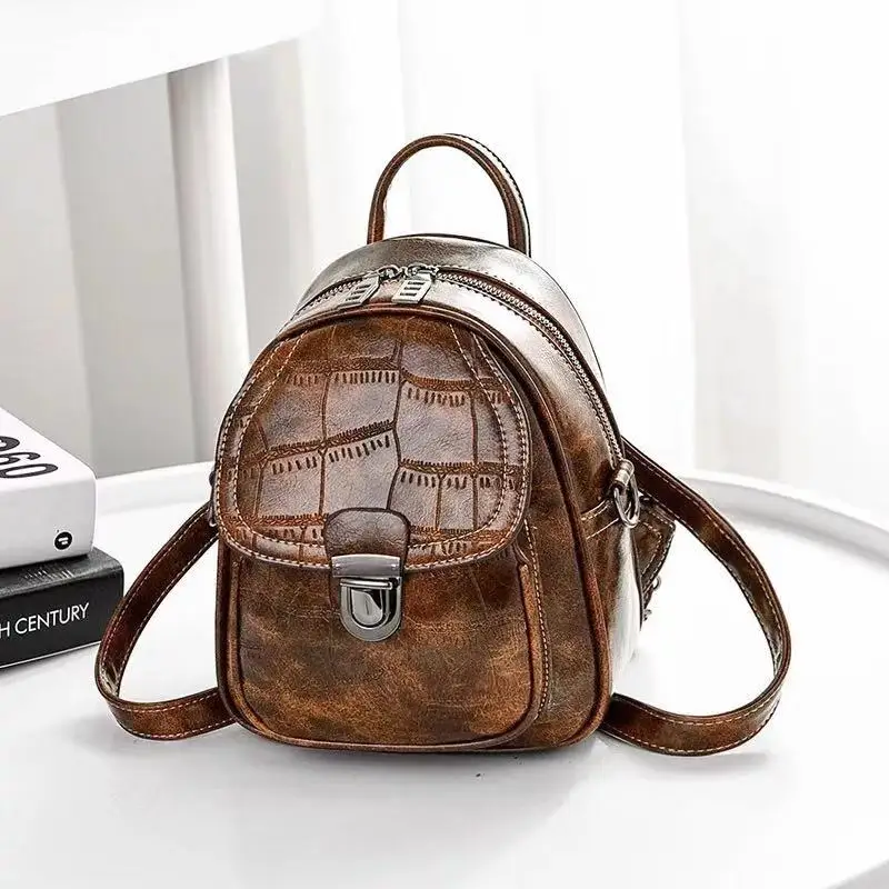 2019 School Bags Backpacks For Teen Backpack Female Mini Super Fire rocodile texture Shoulder Diagonal Portable Small Squ | Багаж и сумки