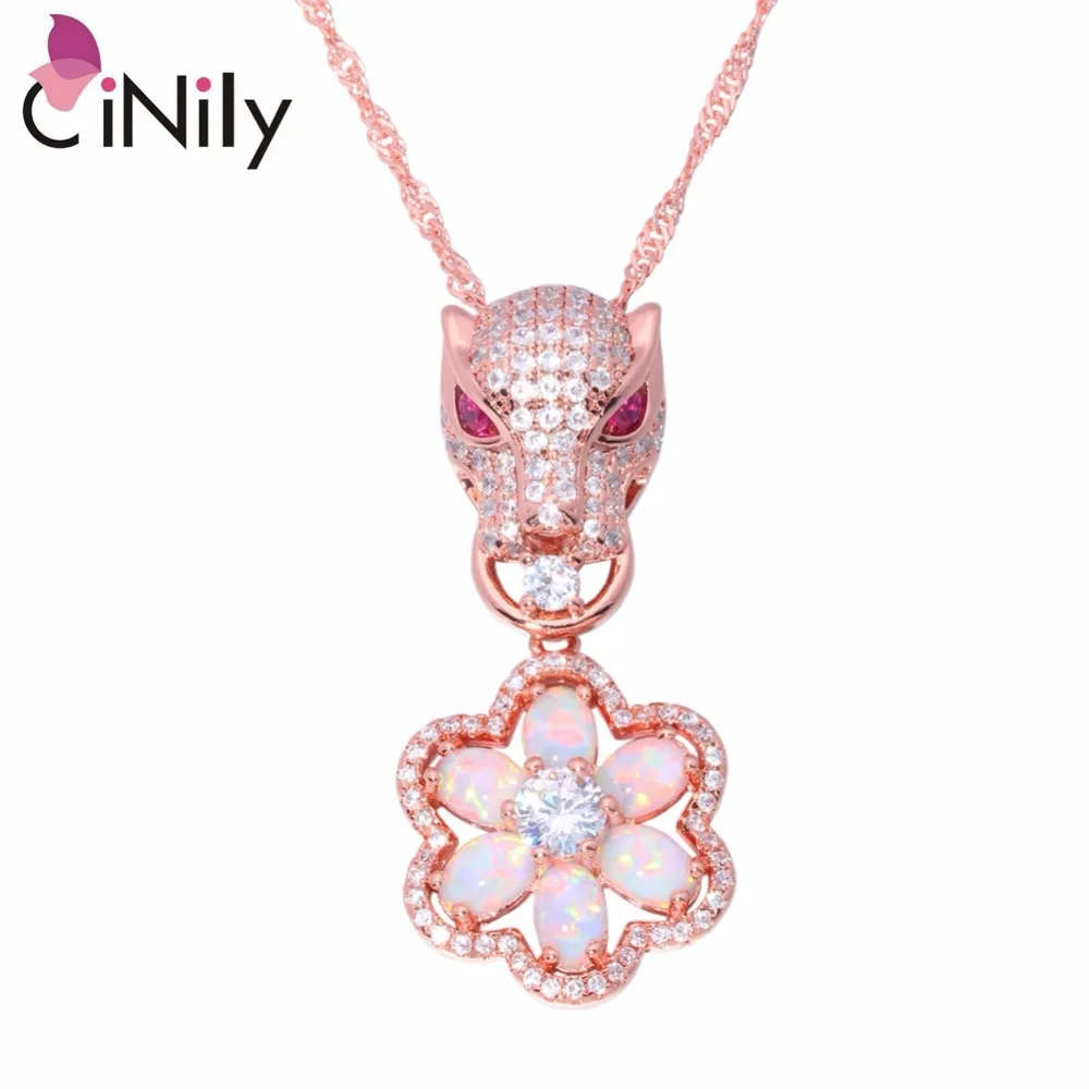 Женский кулон с белым огненным опалом CiNily ожерелье кулоном из фианита цвета