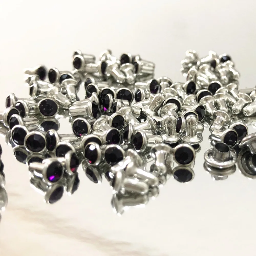 

Новое поступление Сделай Сам 100 шт. 4 мм CZ ++ искусственные заклепки кожаные ремесла Панк Шпильки подходят для кожаного ремесла Сделай Сам Бес...