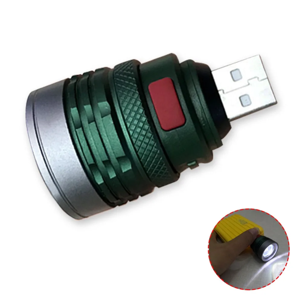 Мощный Ручной светодиодный фонарик с USB портативный мини масштабируемый
