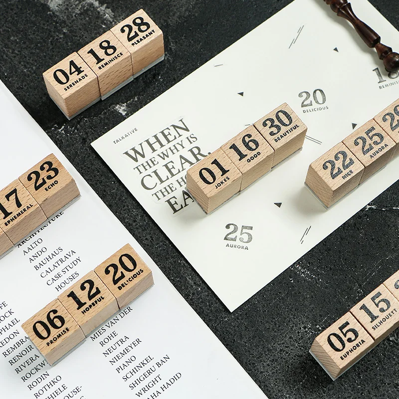 30 шт./компл. набор деревянных штампов сделай сам деревянные и резиновые штампы