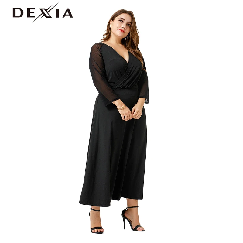 DEXIA пестрые ботильоны из разнотканки Длина вечерние платье Для женщин Большие