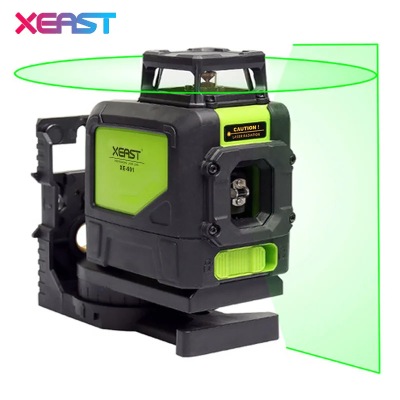 Green Laser Level XEAST XE-901 5 линий 3D зеленые лазерные нивелиры самонивелирующиеся 360 горизонтальный вертикальный крест супер мощный зеленый лазерный луч - Цвет: Green Laser Level