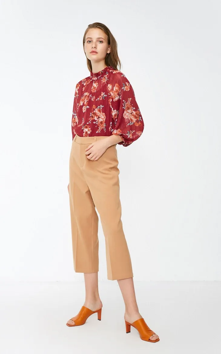 Vero Moda Новая женская печатная ткань v-образным вырезом 3/4 рукава шифоновая блузка, Топ | 318458502
