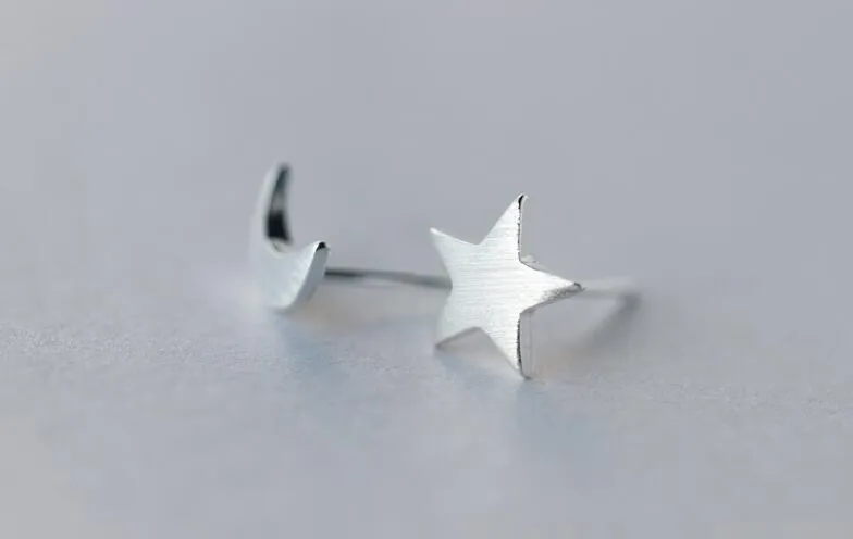 Jisensp Новое поступление матовые звезды и луна серьги-гвоздики для женщин модные