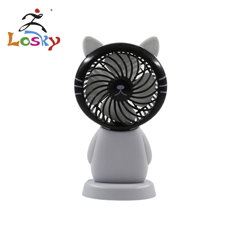 Cartoon USB charging small fan student dormitory portable mini cute kitten electric handheld | Бытовая техника