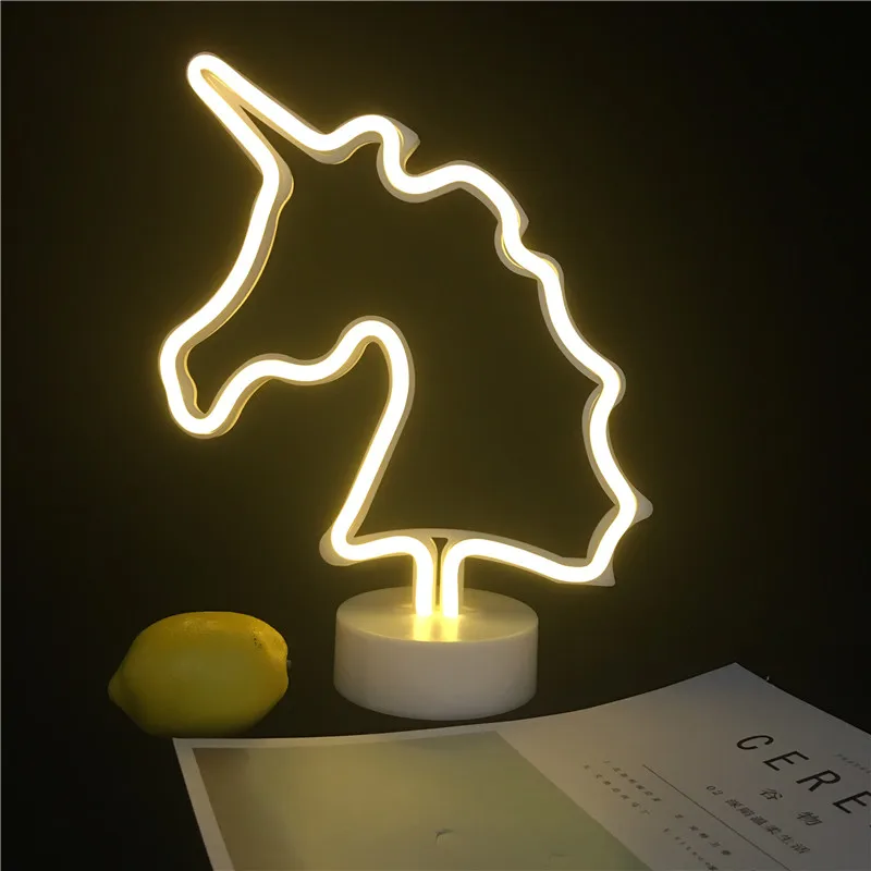 Leedome Led Neon Light Единорог фонарь ночник AA батарея для Праздничная декорация
