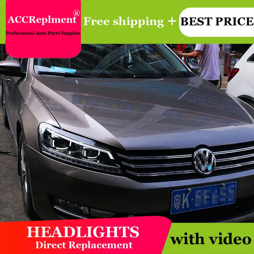 Автомобильный Стайлинг для VW Passat передние фары s 2011 2015 светодиодный ные