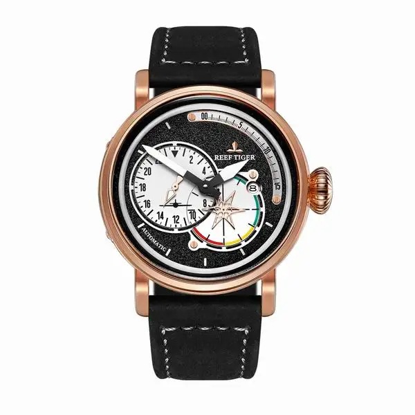 Риф Тигр Аврора Serier RGA3019 мужские модные спортивные многофункциональные полеты приборной панели циферблат автоматические механические наручные часы - Цвет: p4