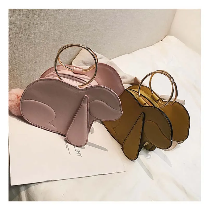 Moeluohouse собака форма для женщин девушка плеча Crossbody сумка строка PU кольца