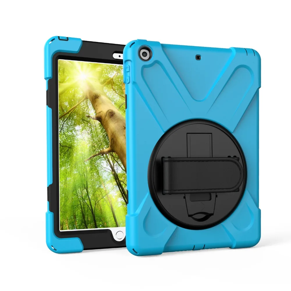 Чехол для iPad 9,7 дюймов / release A1822 A1823 A1893 A1954 ZAIWJ Safe Kids Armor At мягкий ударопрочный силиконовый+ жесткий чехол