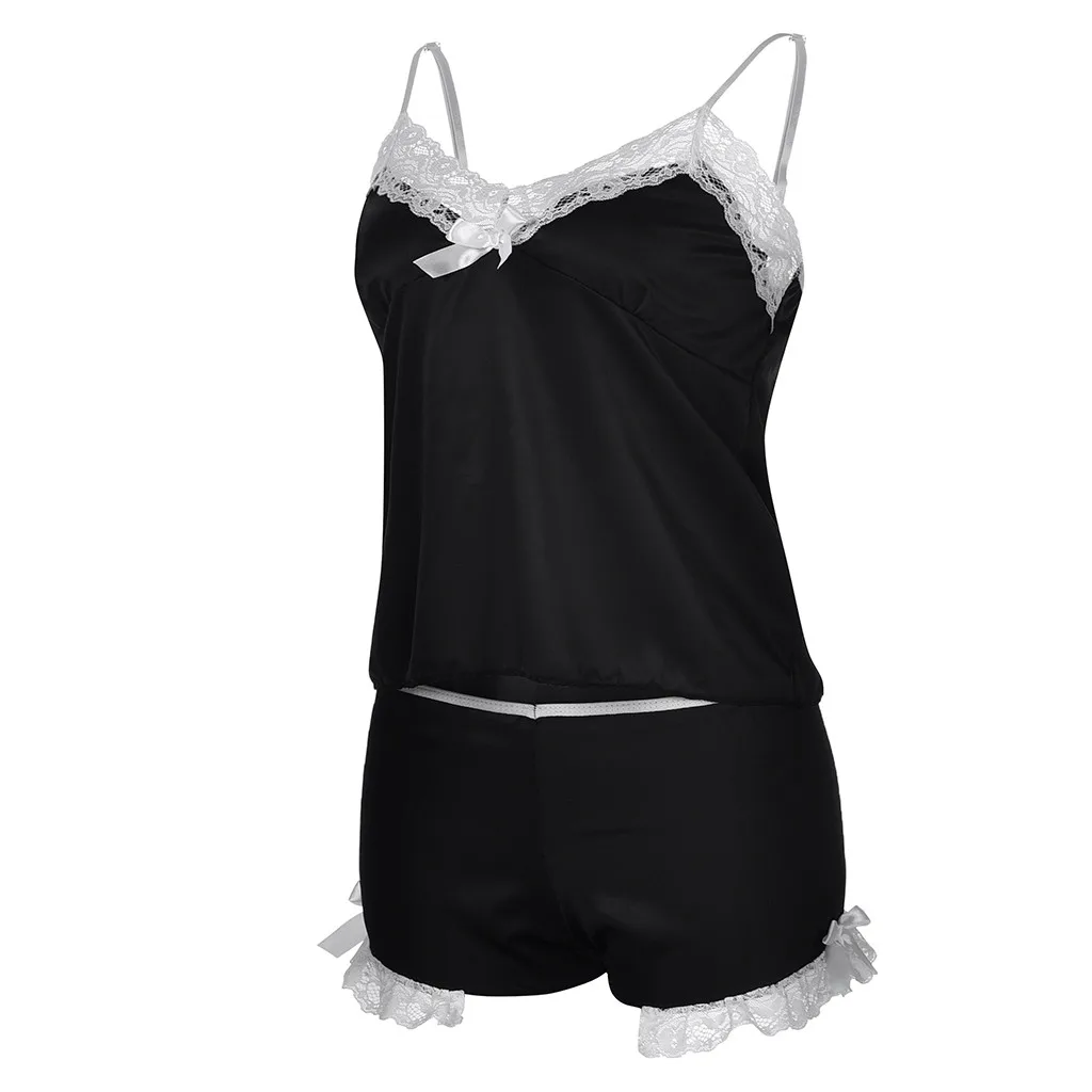 Женский пижамный комплект из 2 предметов короткая Пижама кружевное