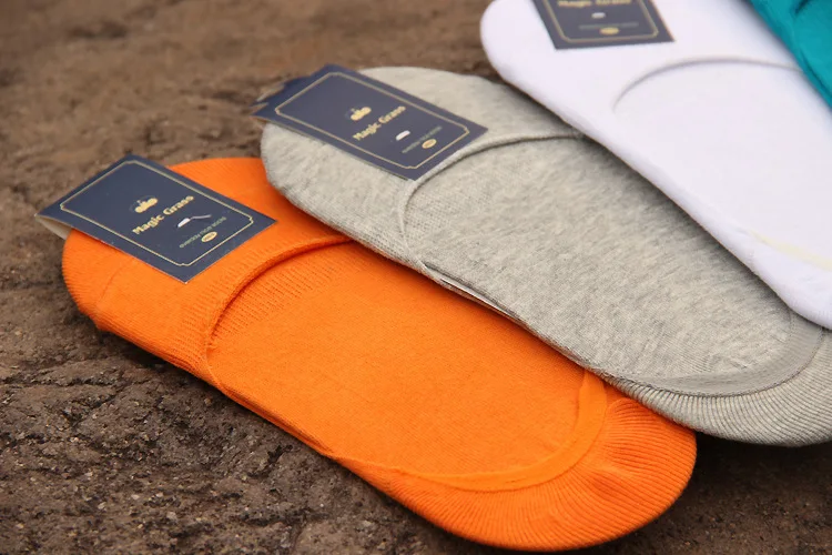 Men silicone non-slip socks cotton men's bamboo fiber invisible multicolor men burst models | Тематическая одежда и