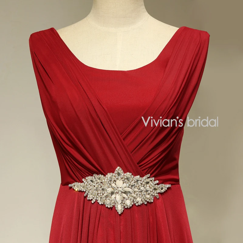 Vivian's Bridal элегантное ТРАПЕЦИЕВИДНОЕ длинное вечернее платье со стразами длиной