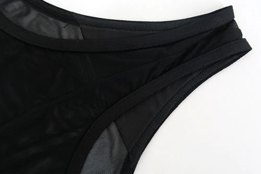 

Sexy Black Long Sleeve Women Bandage Bodysuit Mesh Lace Patchwork Back Hollow Out Bodysuits Hot Sale Wholesale 2018 Summer Club