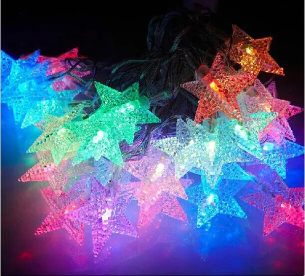 RGB/белый 10 м светодиодный Сказочный светильник с жемчужной звездой Новогодняя