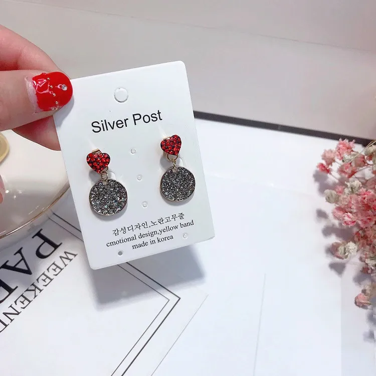 Красное сердце cz серьги серебро 925 Сообщение гипоаллергенный неувядающий моды