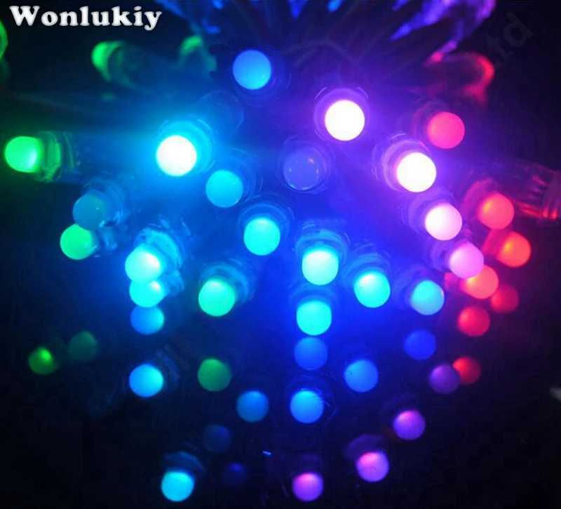 1000 шт./лот Полный Цвет DC5V 12 мм WS2811 IC RGB светодиодный модуль провод