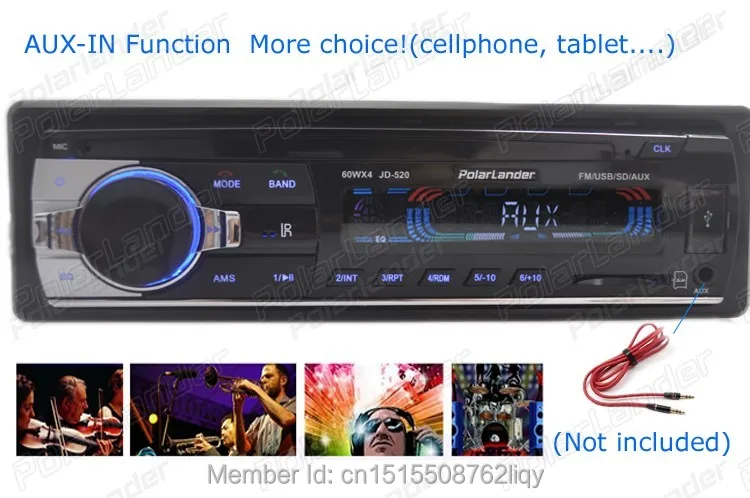 Автомобильный Радио стерео плеер Bluetooth AUX-IN MP3 FM/USB/1 Din/дистанционное управление автомобильный аудио авто MP3 плеер в тире в один din Размер