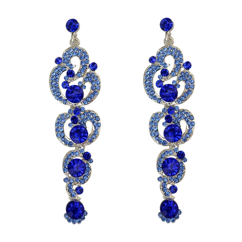 5 Colors Bohemian Luxury Fashion Drop Earring Bridal Crystal Rhinestone Long Earrings For Women Wedding Jewelry Free Shipping | Украшения и