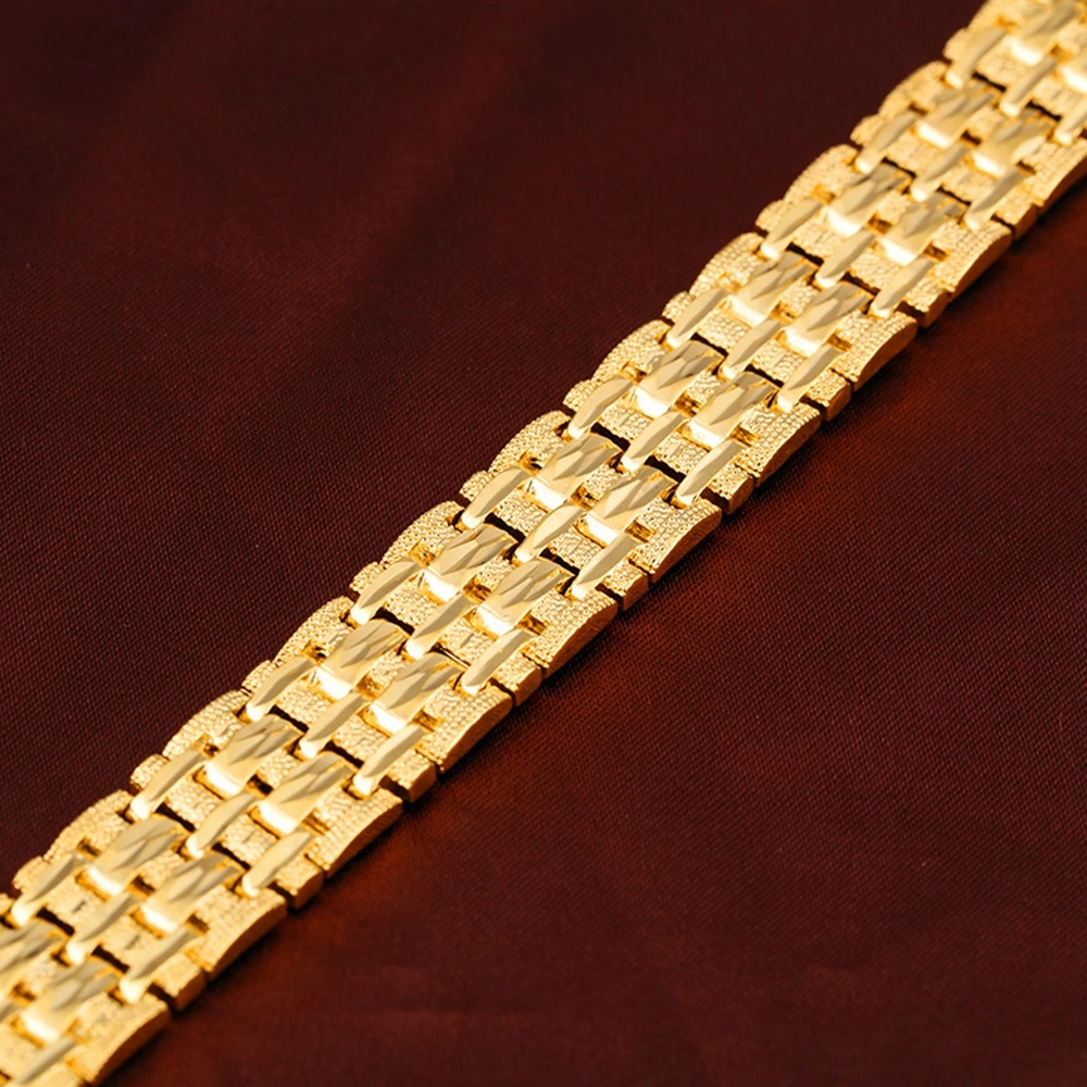 Мужской браслет заполненный золотом не сужающийся книзу цепь браслеты на