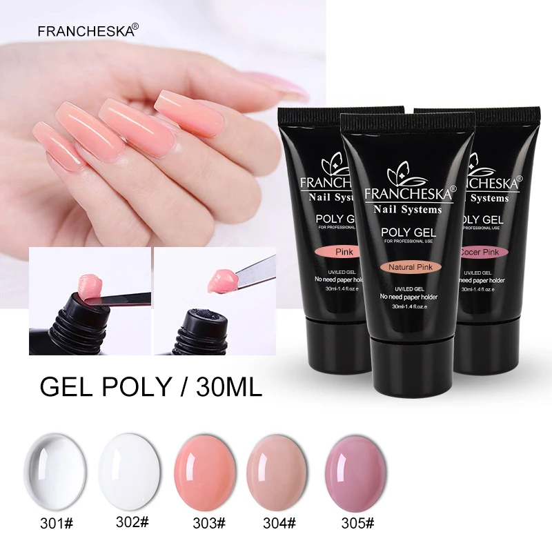 Francheska а так же 30 г полигель 5 цветов ногтей acryli Лаки для Удлинительный УФ гель