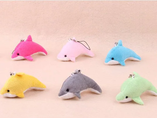 30pcs kawaii charm plush dolphin anime lanyard pendant strap for mobile phone wedding decoration gift keychain Free Shipping | Мобильные