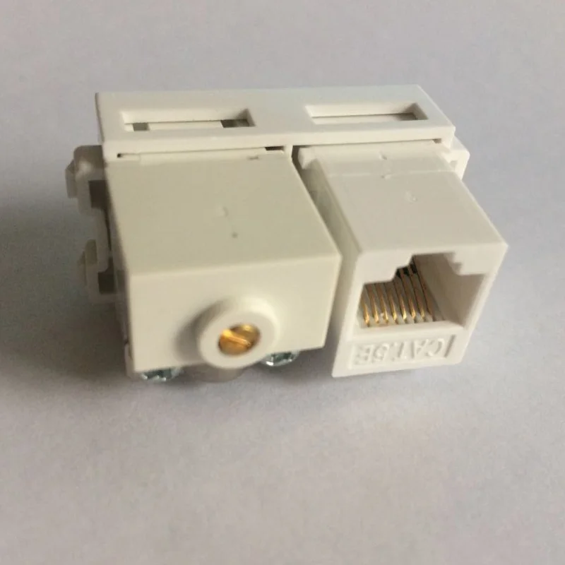 Аналоговое ТВ с CAT5E RJ45 разъем ТВ сетевой слот 23x36 мм - Цвет: Female To F RJ45