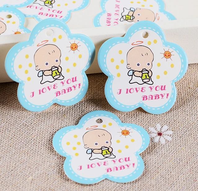 100 шт в форме цветка Baby Shower Бумага теги подарок вечерние пользу этикетки для