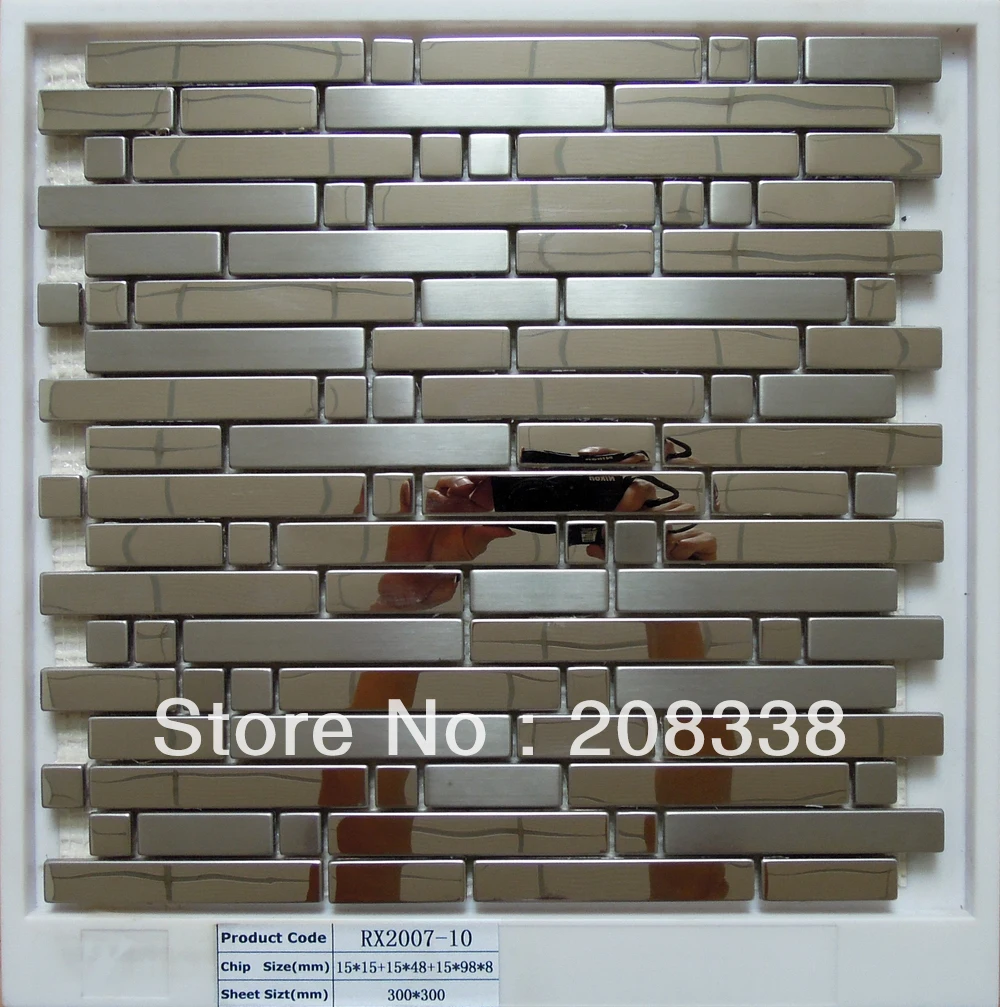 Металлическая мозаичная плитка из нержавеющей стали для кухни ванной комнаты 8