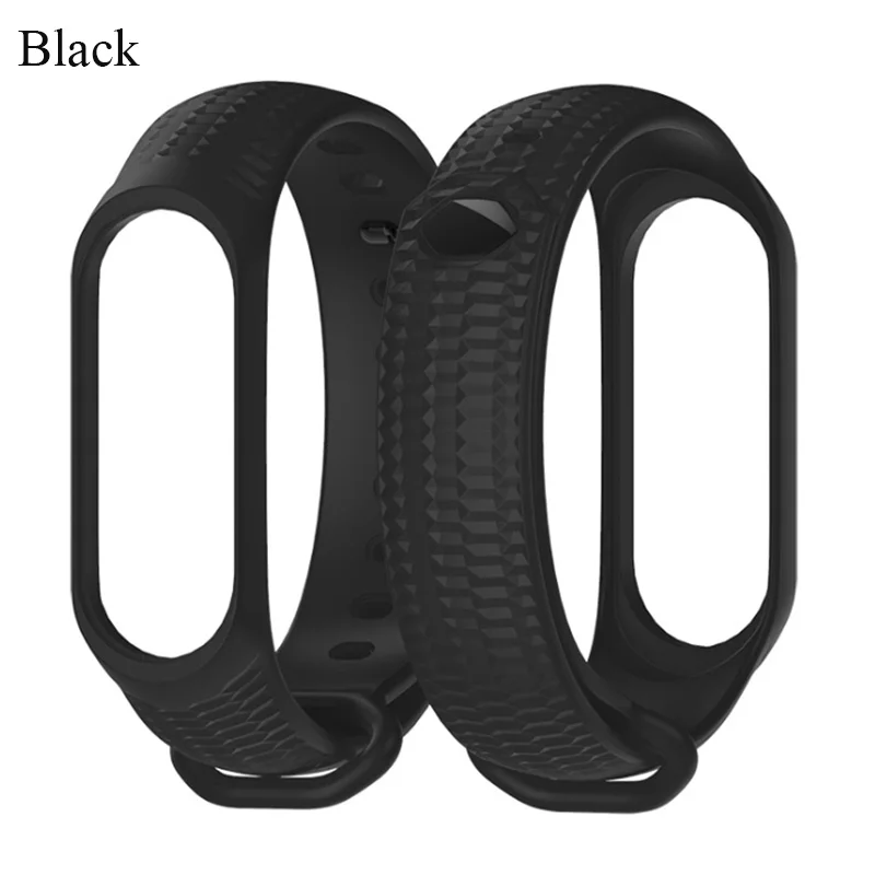 Black Mi jobs mi band 3 ремешок силиконовый comfortalbe модный ремешок на запястье для Xiaomi mi Band 3 умные аксессуары mi band 3 ремни - Цвет: Black