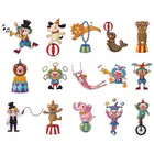 Очаровательные цирковые Мультяшные патчи для детей, футболки, толстовки с капюшоном, теплопередача для одежды, сделай сам, новый дизайн, моющиеся железные патчи Y- 171