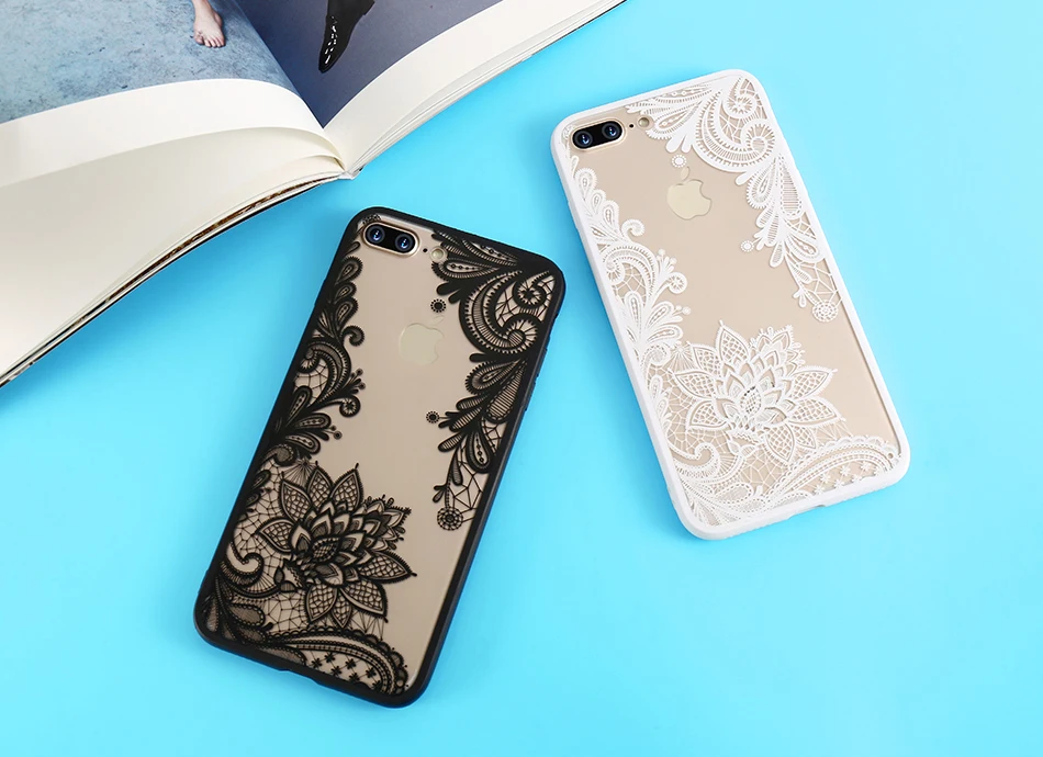 KISSCASE чехол для iPhone XR 5s 5 Se 6 7 8 Plus роскошный кружевной цветок задняя крышка для iPhone 8 7 Plus 6 S Plus XS Max XR X Capinhas