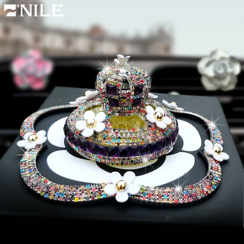 Nile блестящие стразы ручной работы Pave автомобильный парфюм для интерьера с красивый цветочный декор духи для автомобиля роскошные аксессуары