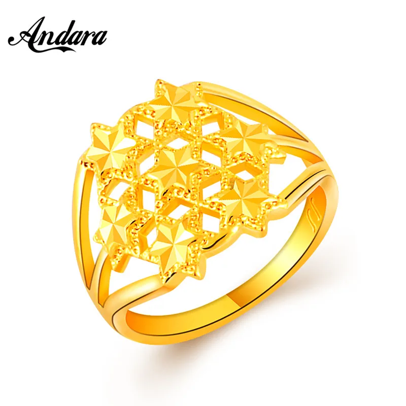 Женское золотистое кольцо на палец модное ювелирное изделие из желтого золота