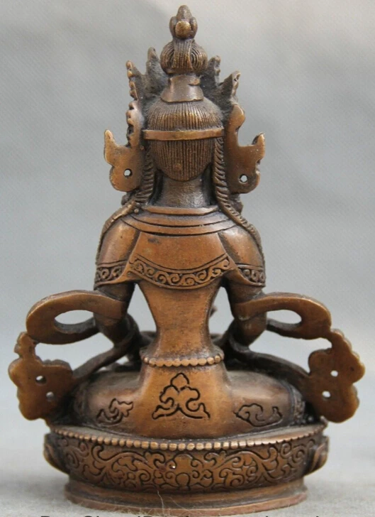 Старая Тибет буддизм бронзовая Амитаюс долголгия богиня Будда статуя S0706|statues