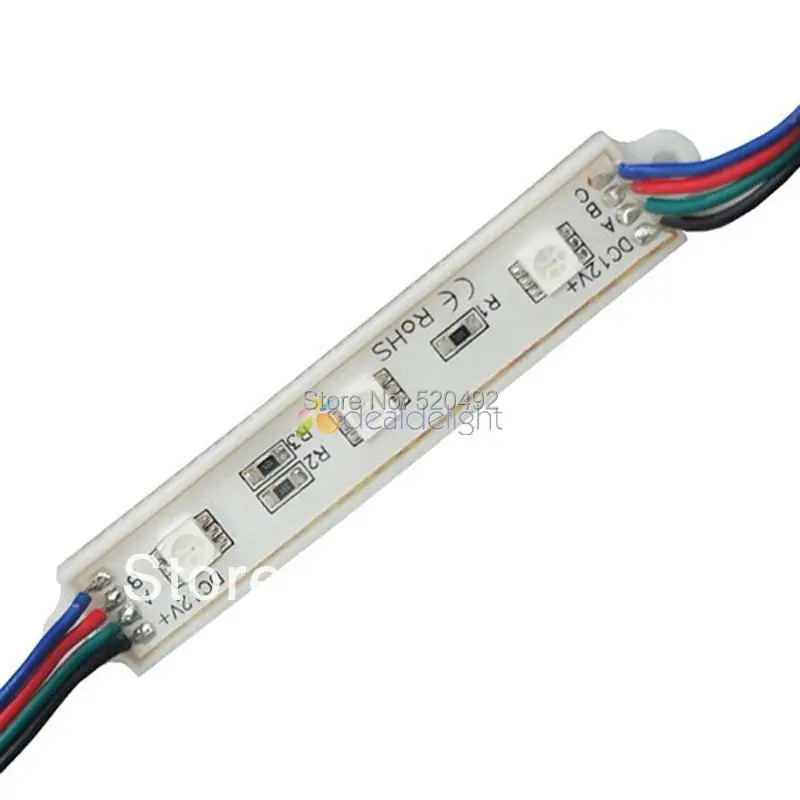 20 шт. 5050 SMD 3 Led s RGB Водонепроницаемый светодиодный светильник пы 12 В постоянного