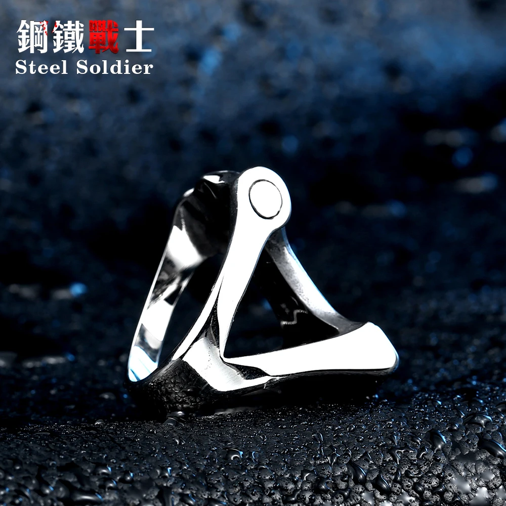 Мужское кольцо из нержавеющей стали с изображением солдата Северной