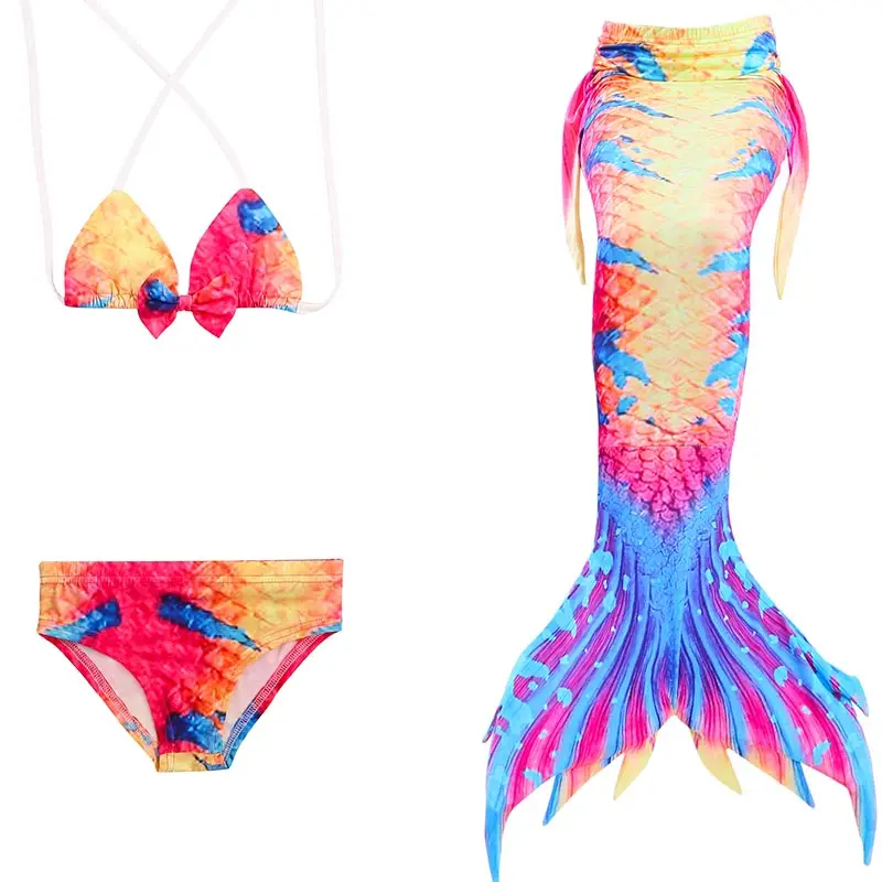 3 шт./компл. 2018 новые Плавание Мейбл Детские хвост русалки Косплэй костюм нарядное