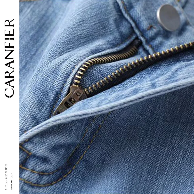 CARANFIER новые джинсы женские с высокой талией свободные Джинсы бойфренда для