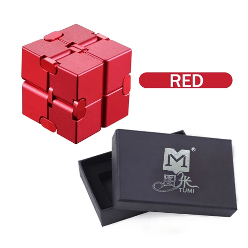 Red cube Металлический бесконечный магический куб, игрушки, антистресс, тревога, расслабляющий ОСЗ, трендовый куб, высокое качество, подарок для мальчиков, девочек, мужчин - Цвет: Red cube