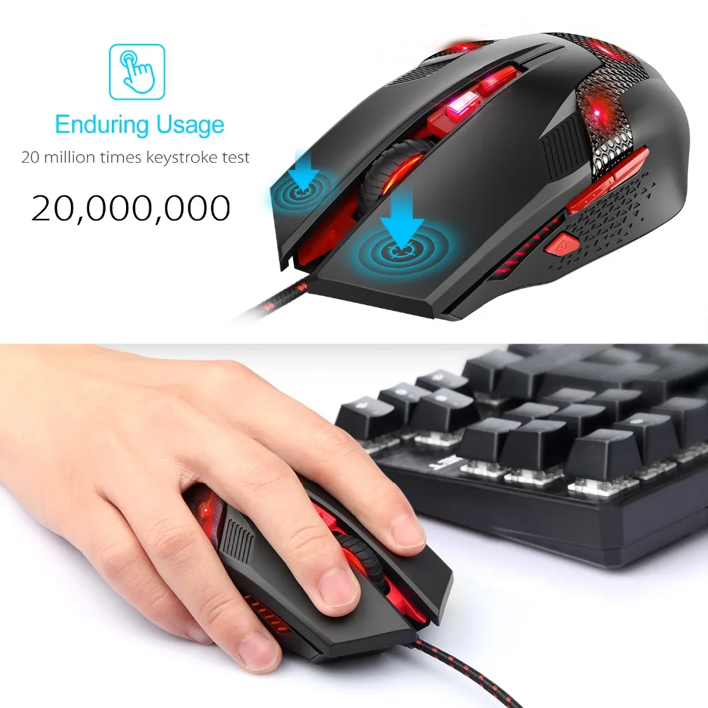 TeckNet Профессиональная 8 кнопок 4000 dpi Проводная игровая мышь 1000 Гц оптическая компьютерная мышь геймерские мыши игровая мышь Mause для ПК